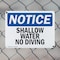 Signmission Shallow Water No Diving, 14 in W x Rectangle, Plastic OS-2PACK-NS-P-1014-L-18302 - alternate 6
